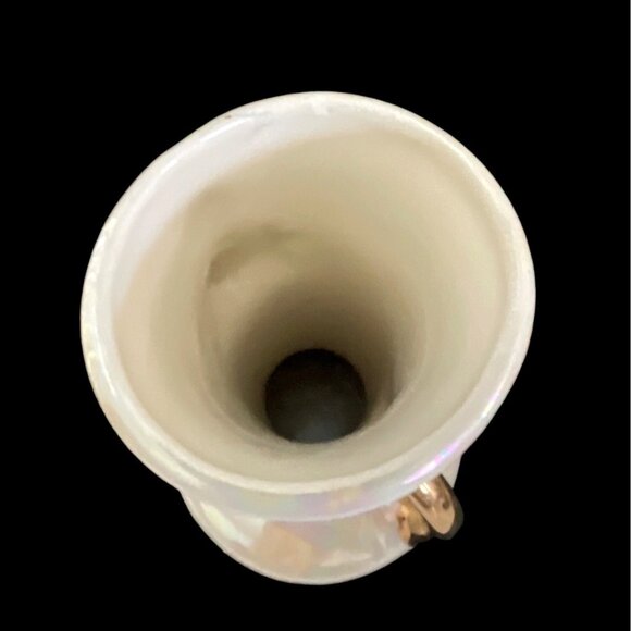 Lusterware Iridescent Pearl Porcelain Double Gold Handles Greek Vase Vintage MCM - Picture 6 of 11